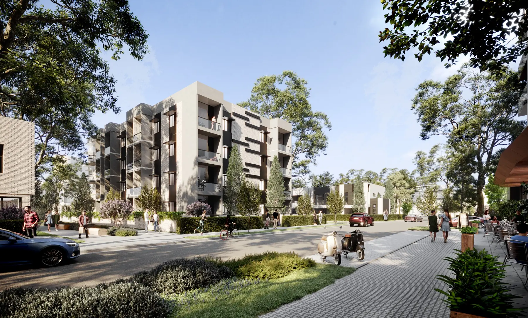Conceptual residential street at Arnold Grove